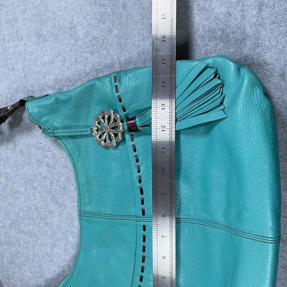 Brighton Kodiak Shoulder Bag Women Turquoise‎ Leather Tassel Floral Charm - Picture 15 of 16